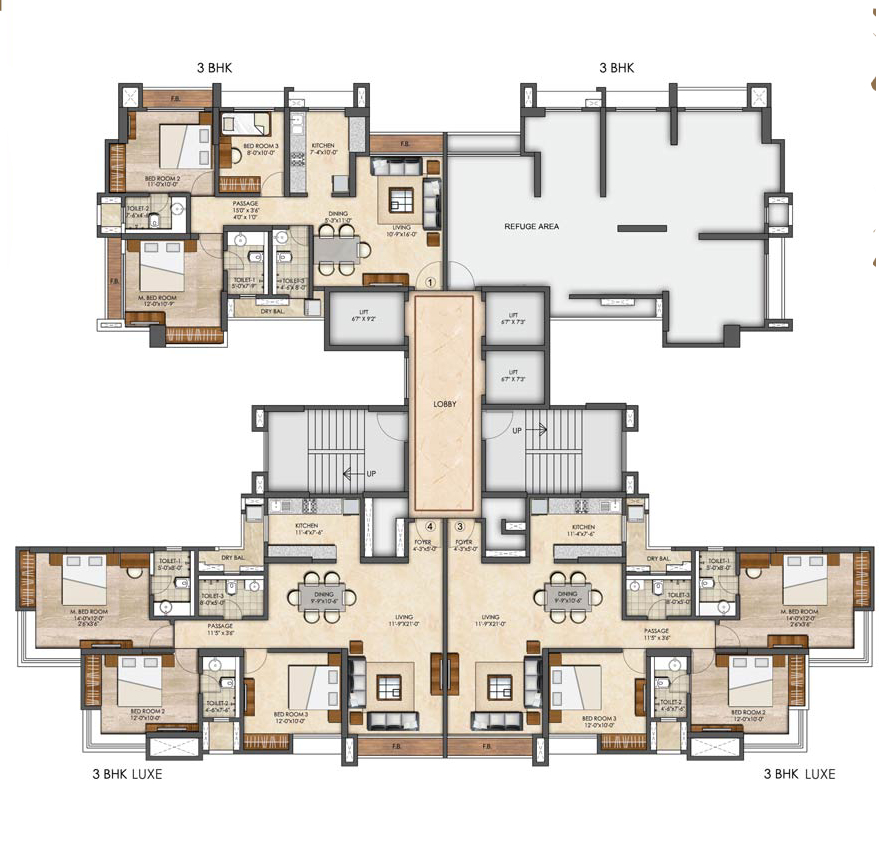 Puravankara Thane 3bhk Floor Plans